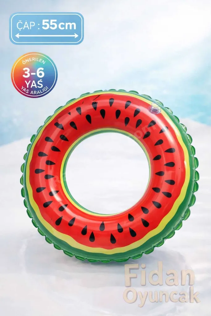 Karpuz Desenli 55 cm Çocuk Havuz ve Deniz Simidi ( 3-6 Yaş )