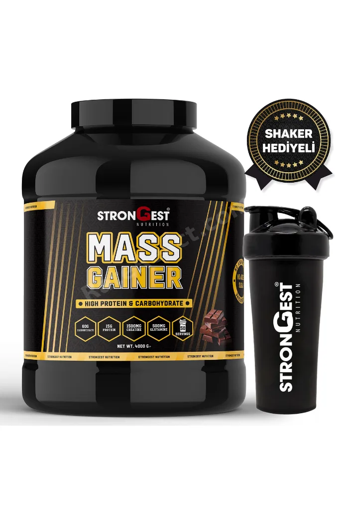 Mass Gainer Çikolata Aroma 4000gr 50 Servis Yüksek Protein Değerli, Kreatin Ve Amino Asit Takviyeli