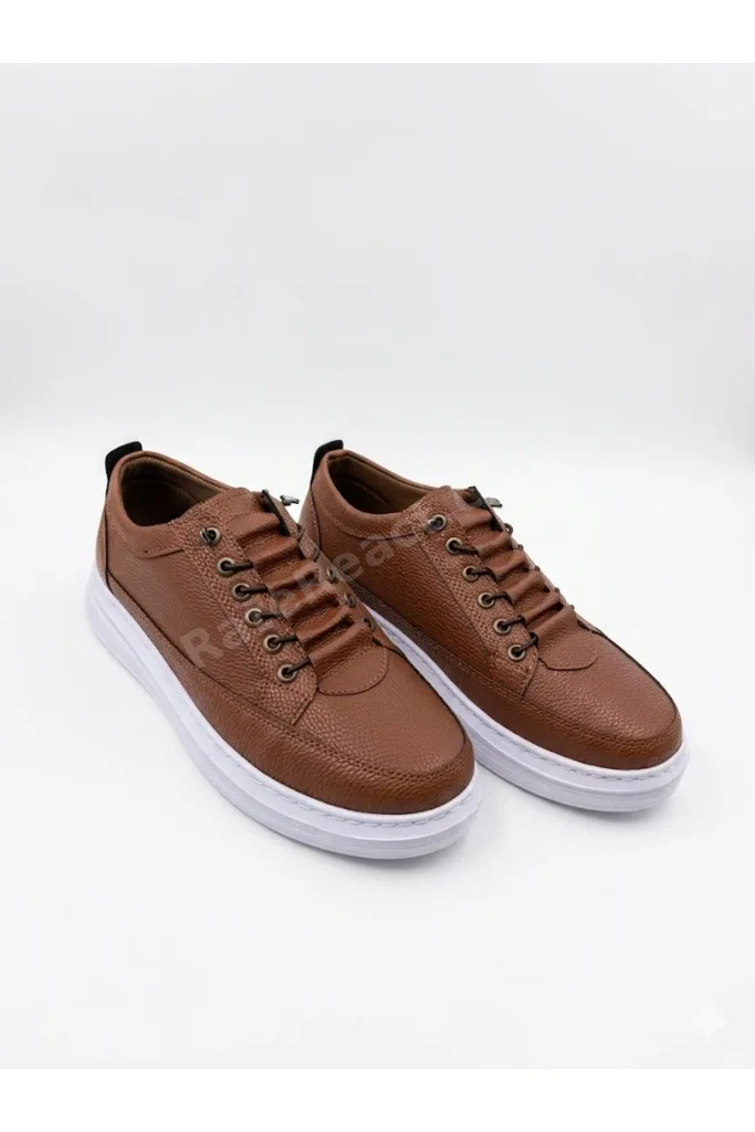 Erkek Kahverengi Sneaker Lastikli Günlük Spor Ayakkabı