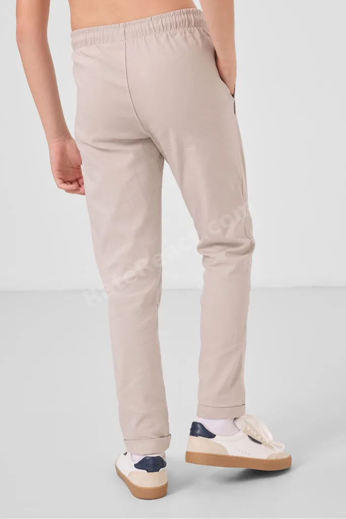 Standart Fit 2li Paket Siyah-Taş Erkek Çocuk Chino Pantolon - 11272