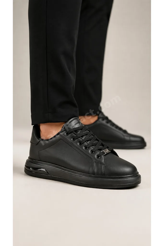 Erkek Jel Tabanlı Ekstra Rahat Günlük Spor Ayakkabı Kalın Taban Bağcıklı Sneaker Yürüyüş Ayakkabıları