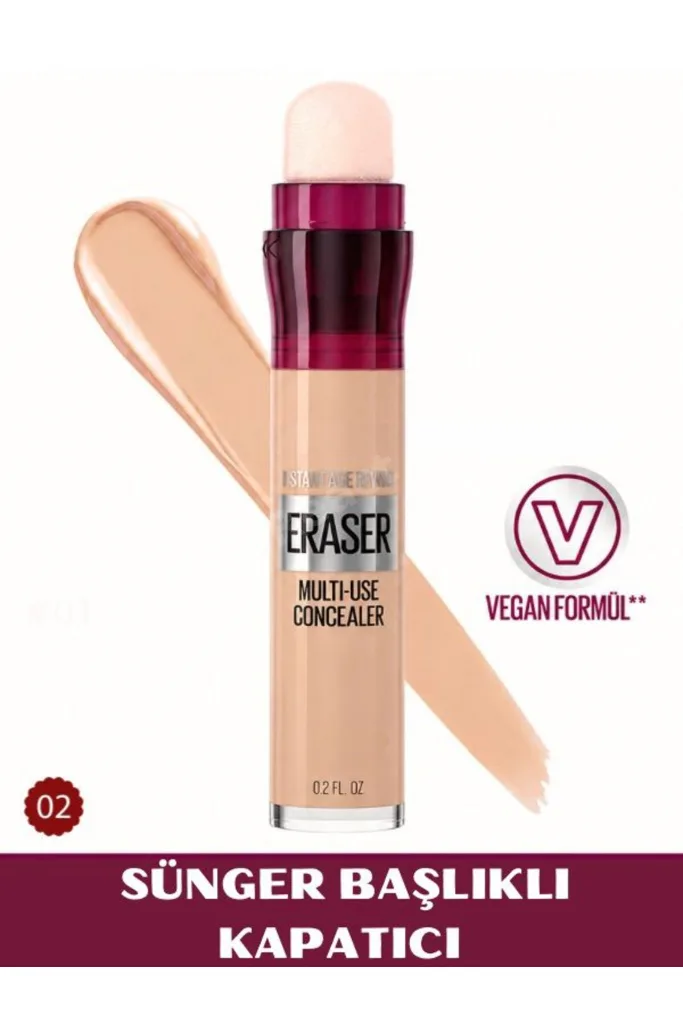 Sünger Başlıklı Kapatıcı - Gözaltı Concealer Morluk Karşıtı Multi Eraser Kapatıcı