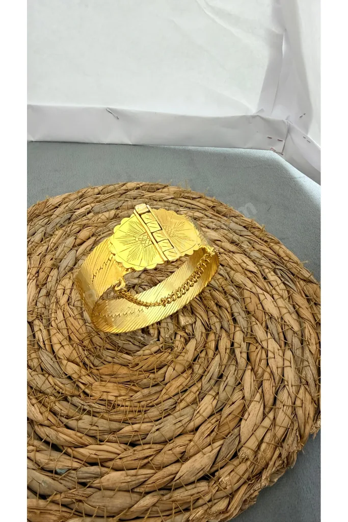 50 Gram Gümüş Altın Kaplama Diyarbakır Hasırı Bilezik