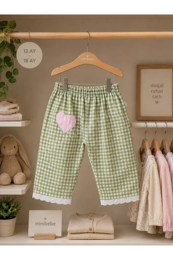 Kız Bebek Gingham Pantolon – 12-18 Ay