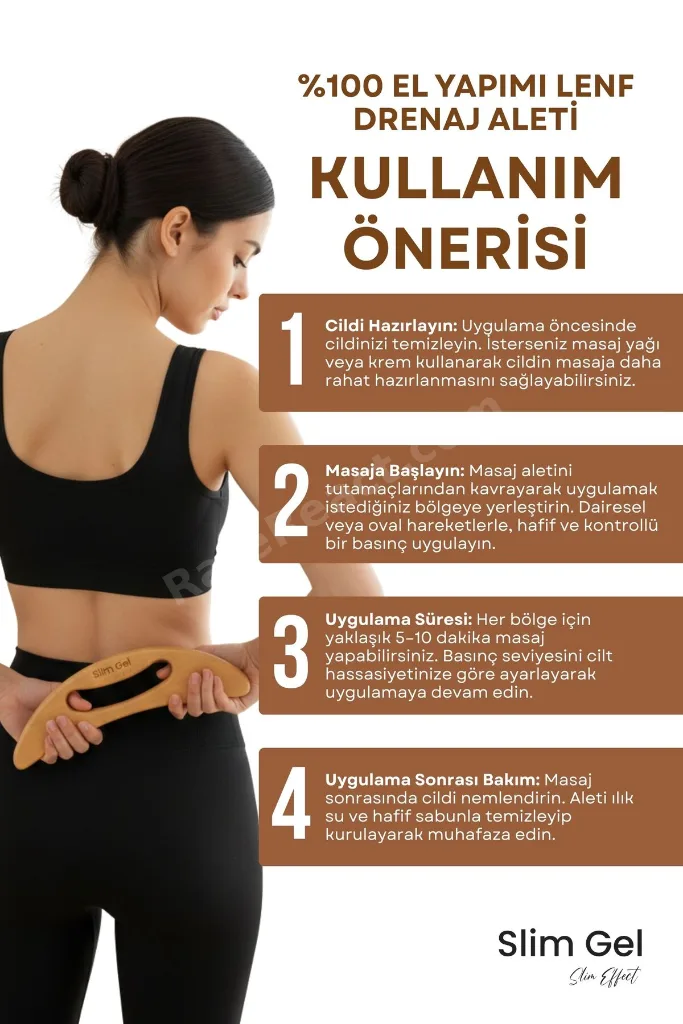 %100 Doğal Ahşap El Yapımı Lenf Masaj Aleti | Selülit Karşıtı Ahşap Masaj Aleti