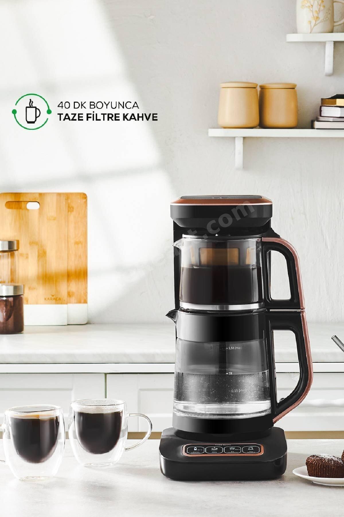 Çaysever Robotea Pro Connect 4 in 1 Konuşan Cam Çay Makinesi Rosegold