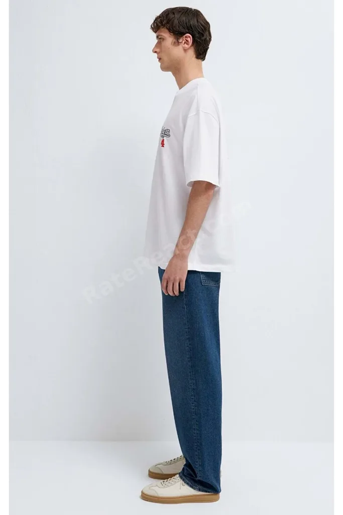 M0613352 Hasketti 24 Racing Baskılı Tişört Erkek T-Shirt BEYAZ