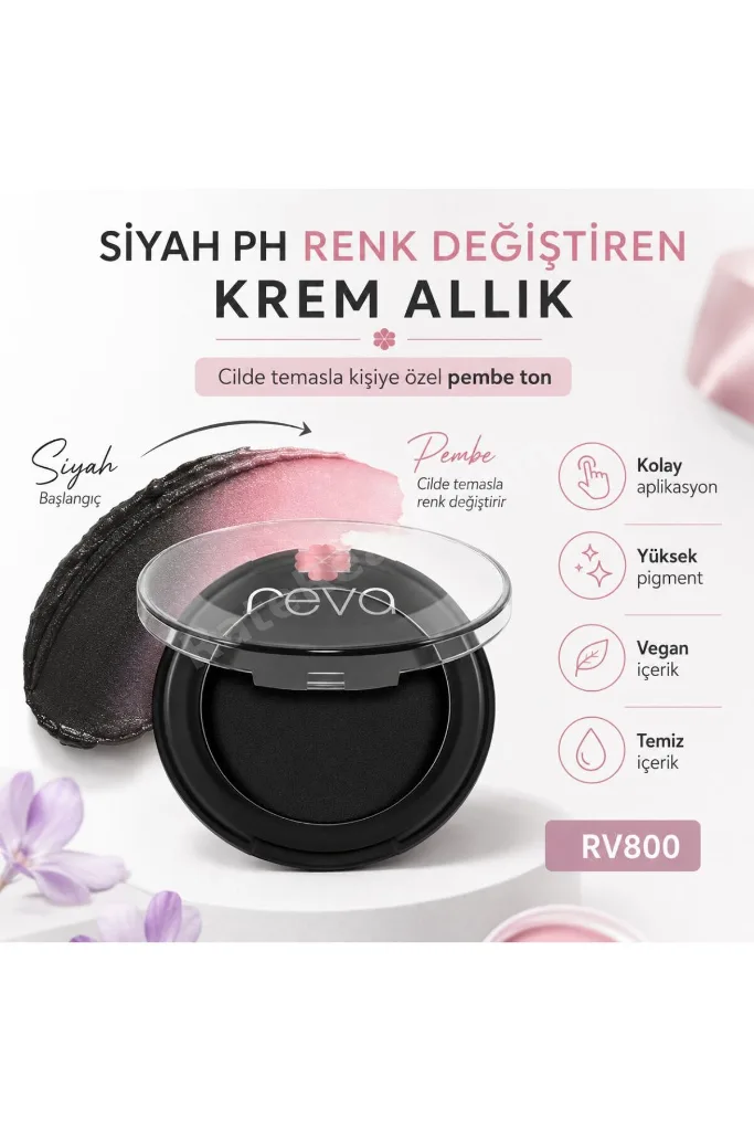 Sihirli Siyah Ph Renk Değiştiren Krem Allık-Black Magic Ph Colour Changing Cream Blusher 7g RV800