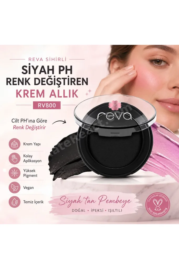 Sihirli Siyah Ph Renk Değiştiren Krem Allık-Black Magic Ph Colour Changing Cream Blusher 7g RV800