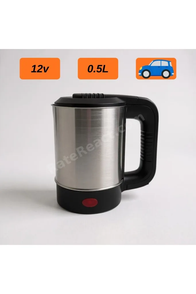 Kettle Su Isıtıcı Araç İçi Oto Çakmaklık Girişli Çelik 0.5LT 12Volt Hafif Ticari Araçlar İçin