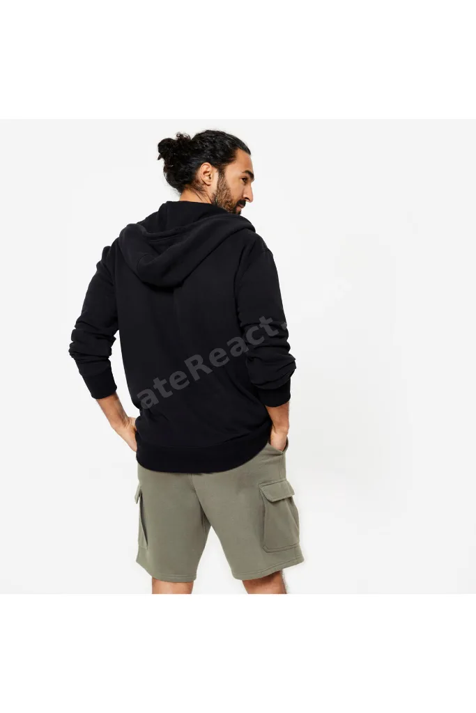 Domyos Erkek Kapüşonlu Fermuarlı Sweatshirt - Siyah