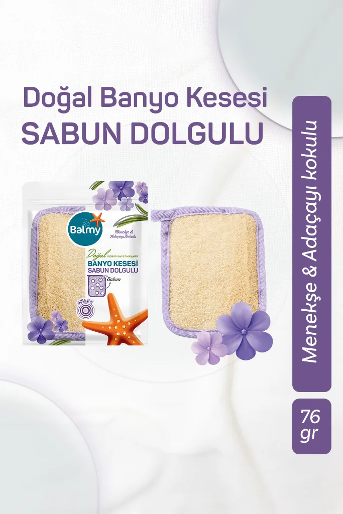 Doğal Sabun Dolgulu Kabak Banyo Kesesi