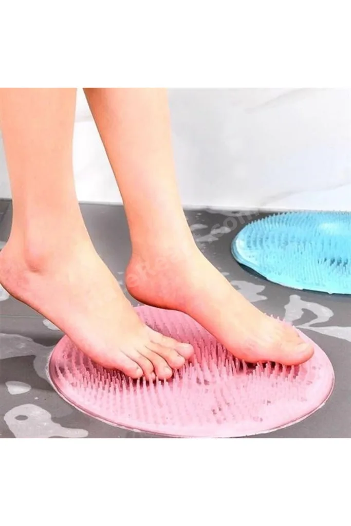 Silikon Fırçalı Banyo Masaj Matı ve Ayaklar için Topuk Masaj Paspası (4887) NemereHome
