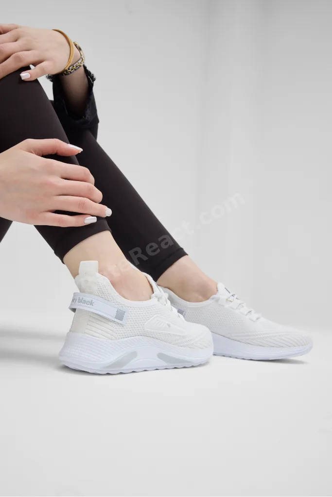Unisex Beyaz Esnek Konforlu Rahat Kalıp Spor Ayakkabı