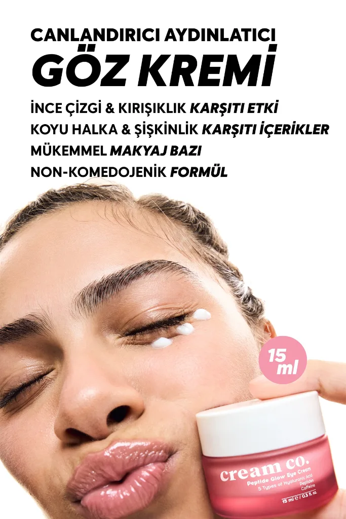 İkili Göz Kremi Seti Aydınlatıcı Göz Çevresi Kırışıklık Karşıtı Nemlendirici Set Peptit Kafein