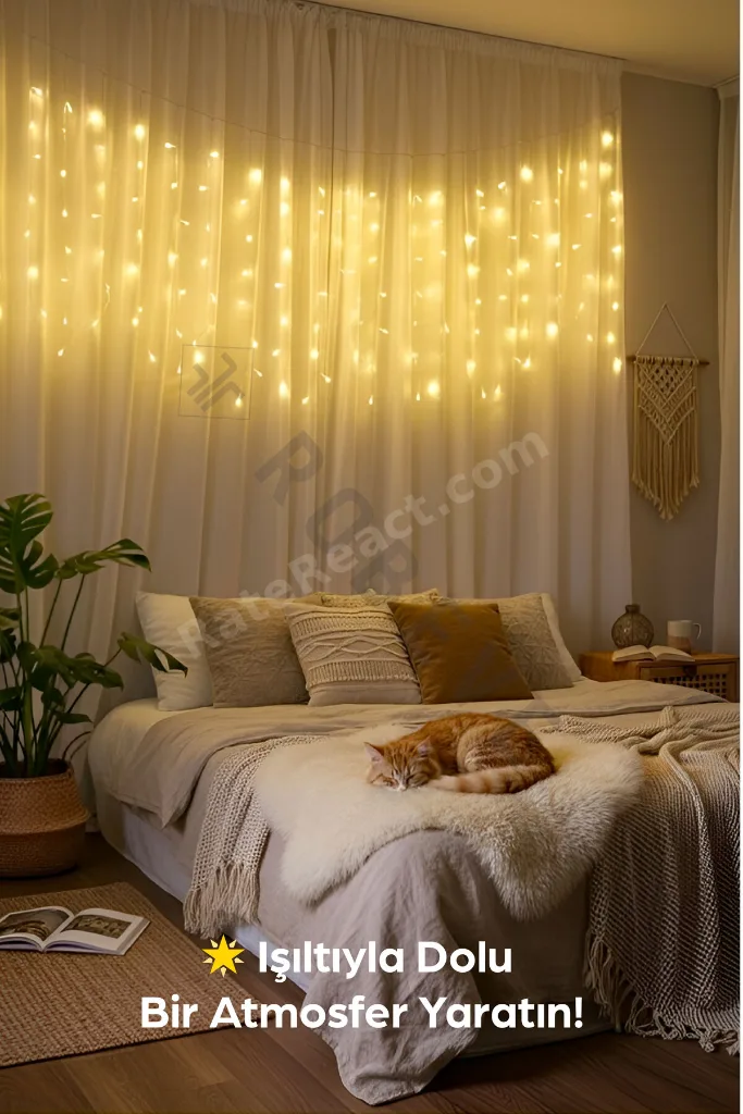 8 Fonksiyonlu Saçak Led Sarkıt Led Eklenebilir Led Süsleme Led Peri Led Işık Yılbaşı Işık (4 METRE)