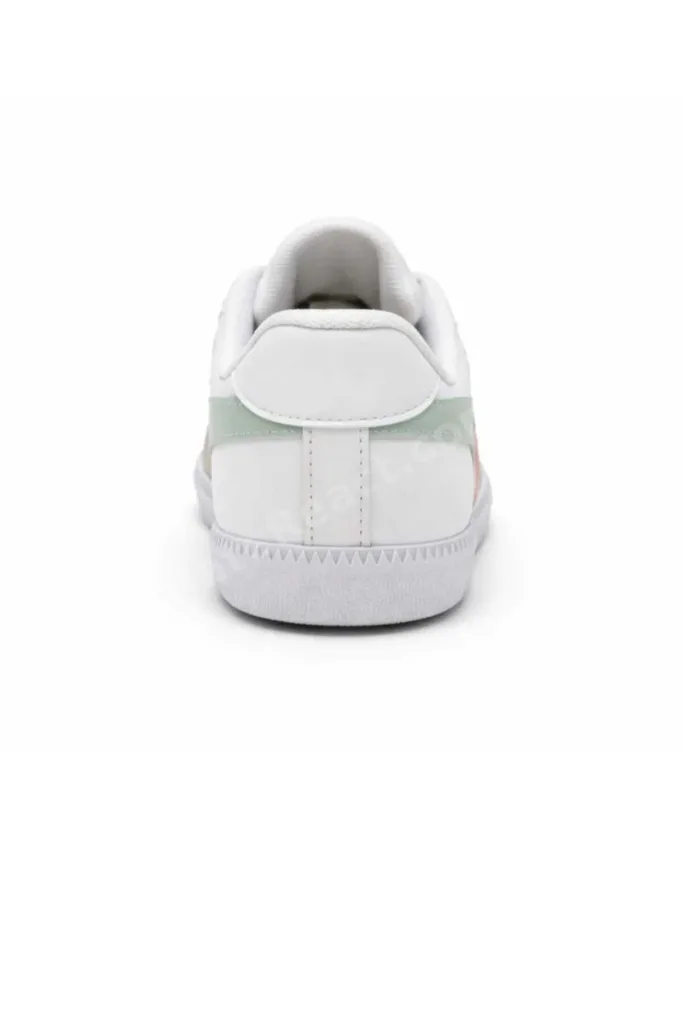 Kadın Günlük Spor Ayakkabı Bağcıklı Rahat Taban Casual Sneaker - Bej/Beyaz Mint Turuncu Detaylı