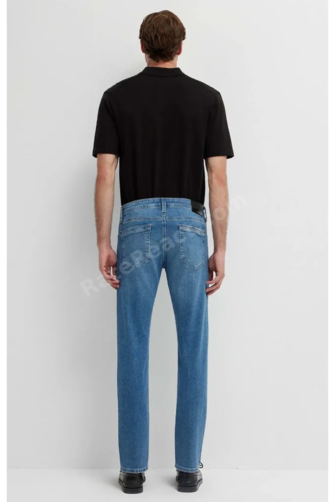 M00422A4050 Jake Black Indigo Mavisi Jean Pantolon Erkek Kot Pantolon LACİVERT