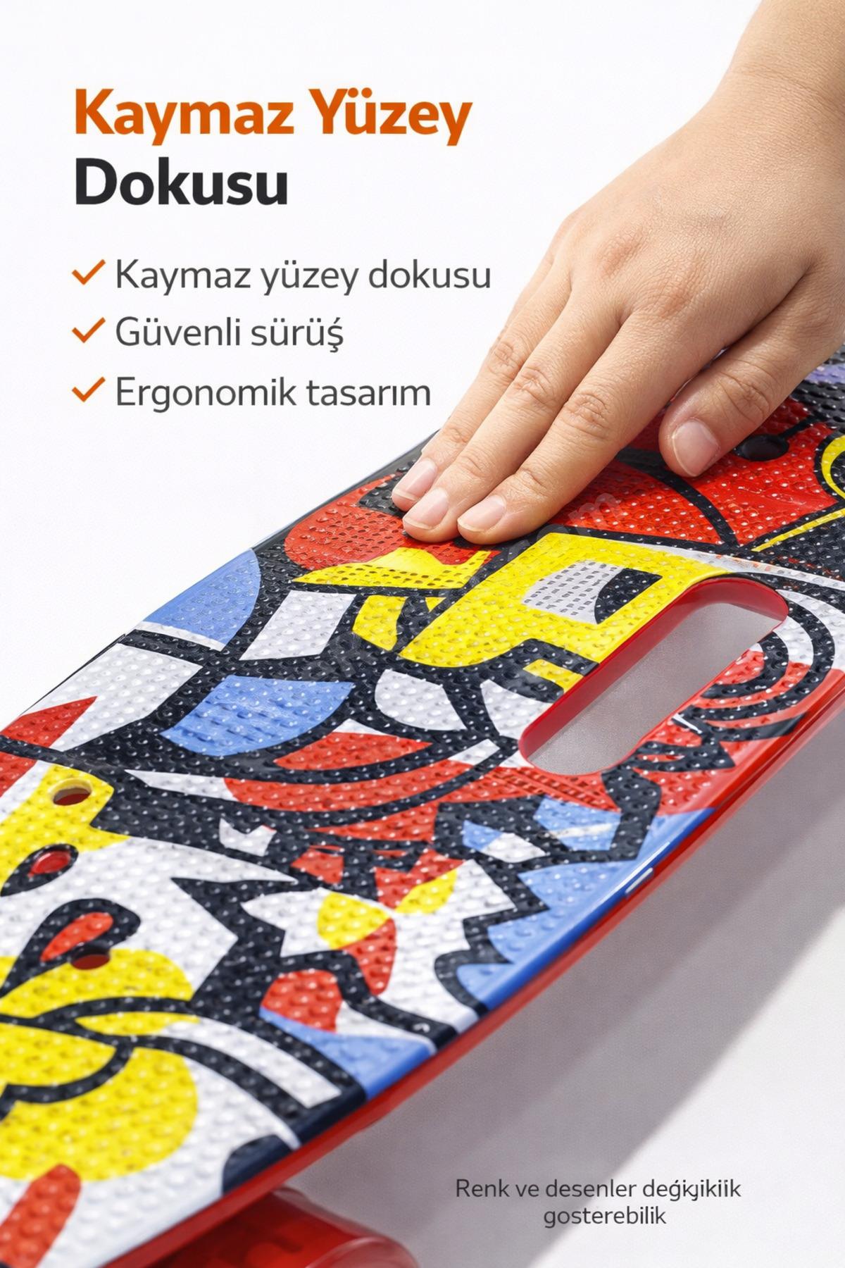 Penny Board Kaykay 80 cm – Çocuk & Gençler İçin Kaymaz Yüzeyli Renkli Tekerlekli – Karışık Desen