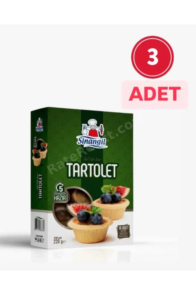 SİNANGİL TARTOLET 220 gr 18 ADET* X 3 ADET