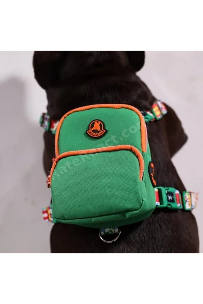 TTKTEKNOLOJİ Gimme Yeşil Çantalı Göğüs Tasması, Köpek Sırt Çantası – Göğüs Tasması İşlevli, Geri Dön