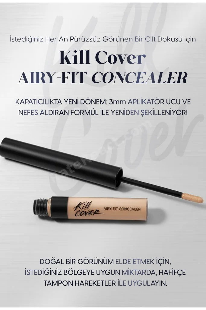 Hafif Formüllü, Uzun Süre Kalıcı Kapatıcı CLIO Kill Cover Airy-Fit Concealer (2 Lingerie)