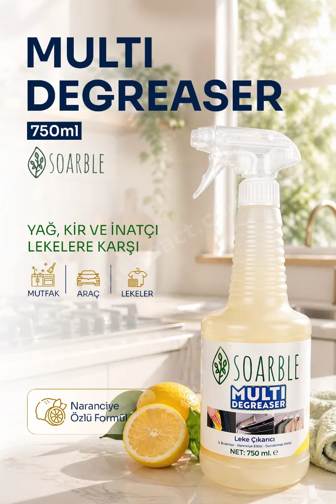 Yağ Çözücü Sprey 750 ml Multi Degreaser Narenciye Özlü Çok Amaçlı Temizleyici