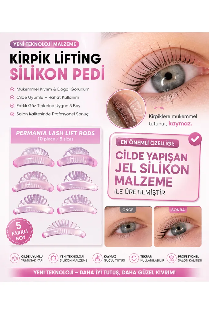 D KIVRIM JEL SİLİKON KIRPIK LIFTING PEDİ YAPISKAN MALZEME