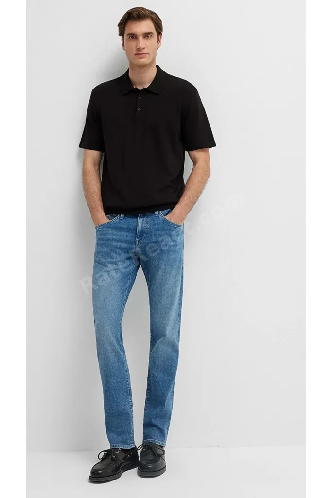M00422A4050 Jake Black Indigo Mavisi Jean Pantolon Erkek Kot Pantolon LACİVERT
