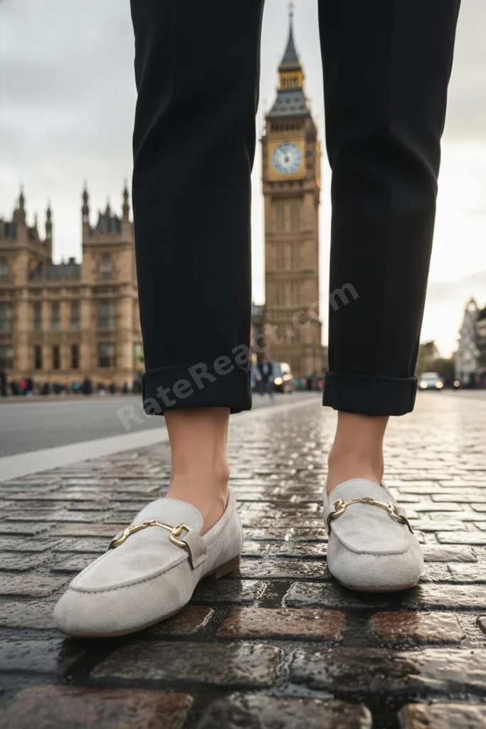 Kadın Bej Günlük İthal Süet Tokalı Loafer Casual Ortopedik Hafif Esnek Rahat Şık Kadın Ayakkabı
