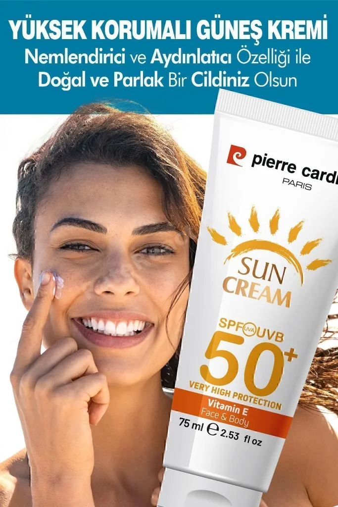 SPF 50 Leke Karşıtı Yüksek Koruyucu Yüz Güneş Kremi 75 ML Normal Ve Kuru Ciltler İçin