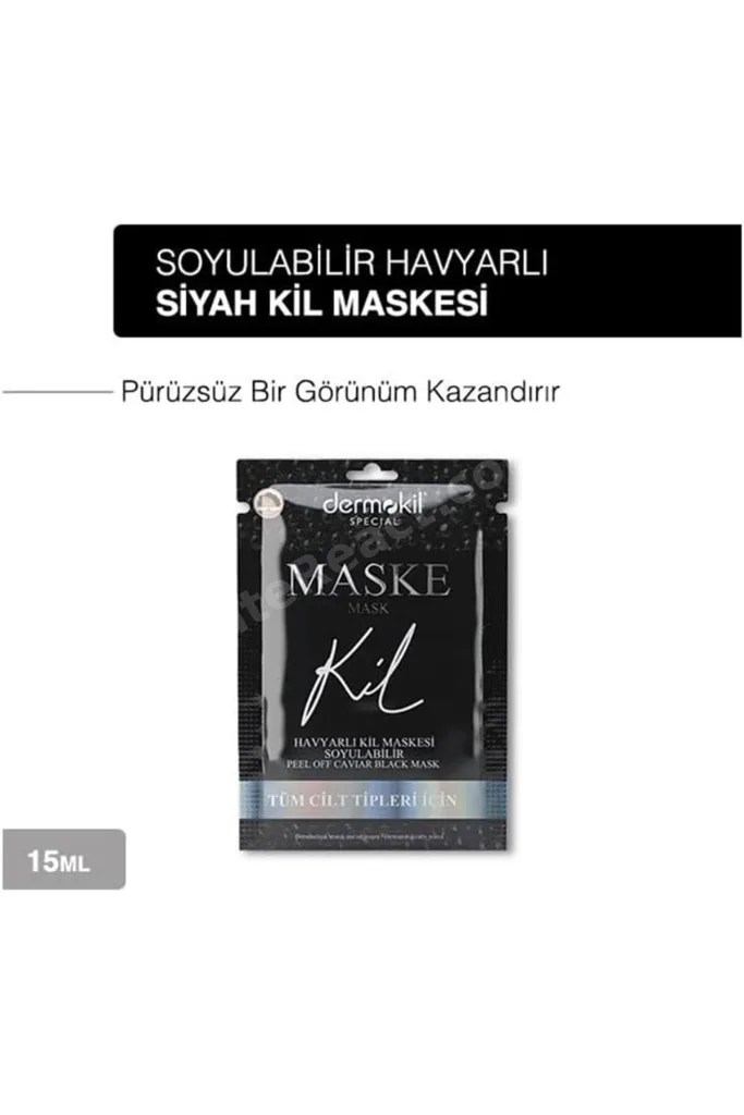 TTKTEKNOLOJİ Soyulabilir Havyarlı Siyah Kil Yüz Maskesi Tüm Cilt Tipleri İçin 15 ml x 3 Adet TTKTEKN