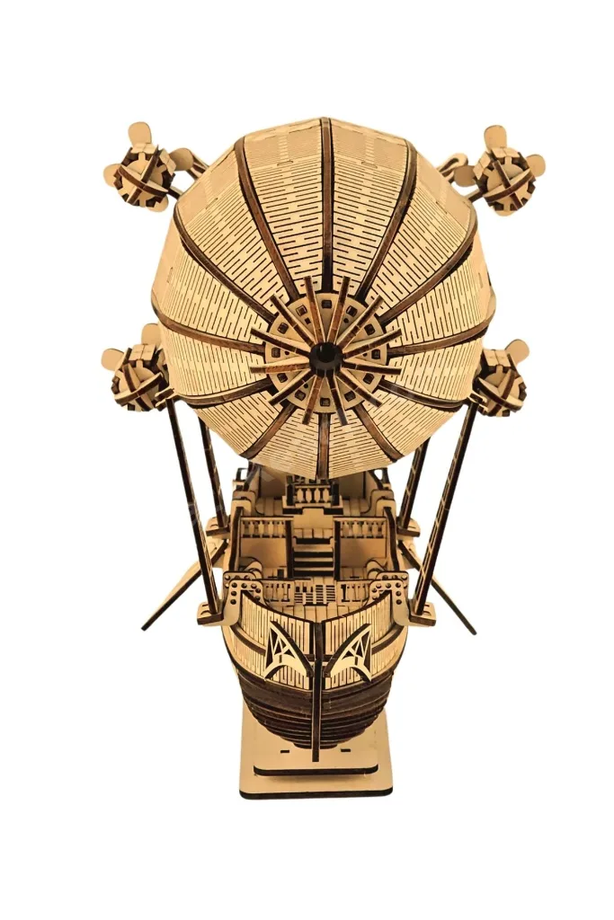 Steampunk Zeplin Minyatür Ahşap Maket 3D Puzzle DIY Kendin Yap Hobi Koleksiyon Seti