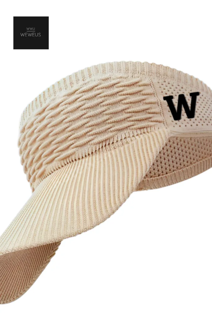 Kadın Bej W Nakışlı Uv Korumalı Tenis Golf Vizör Yazlık Şapka