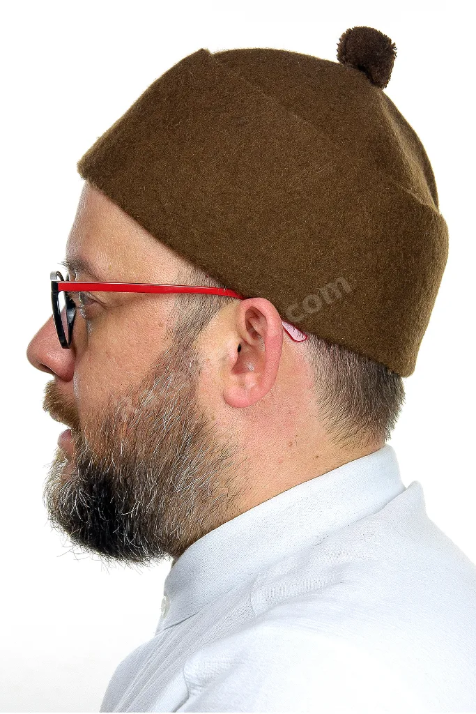 Keçe Yün Takke - Kahverengi