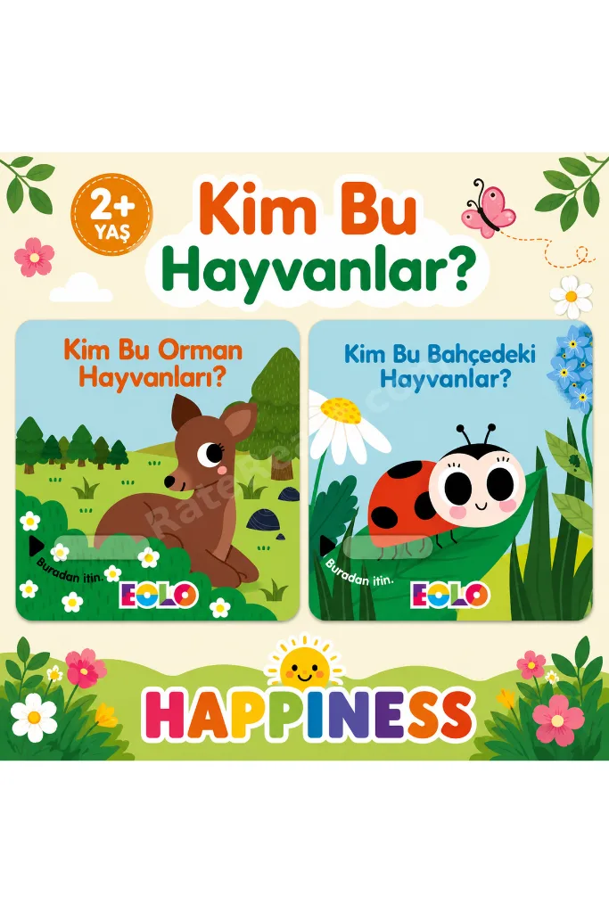 Kim Bu Orman Hayvanları? & Kim Bu Bahçedeki Hayvanlar? 2’li Kitap Seti 2+ Yaş