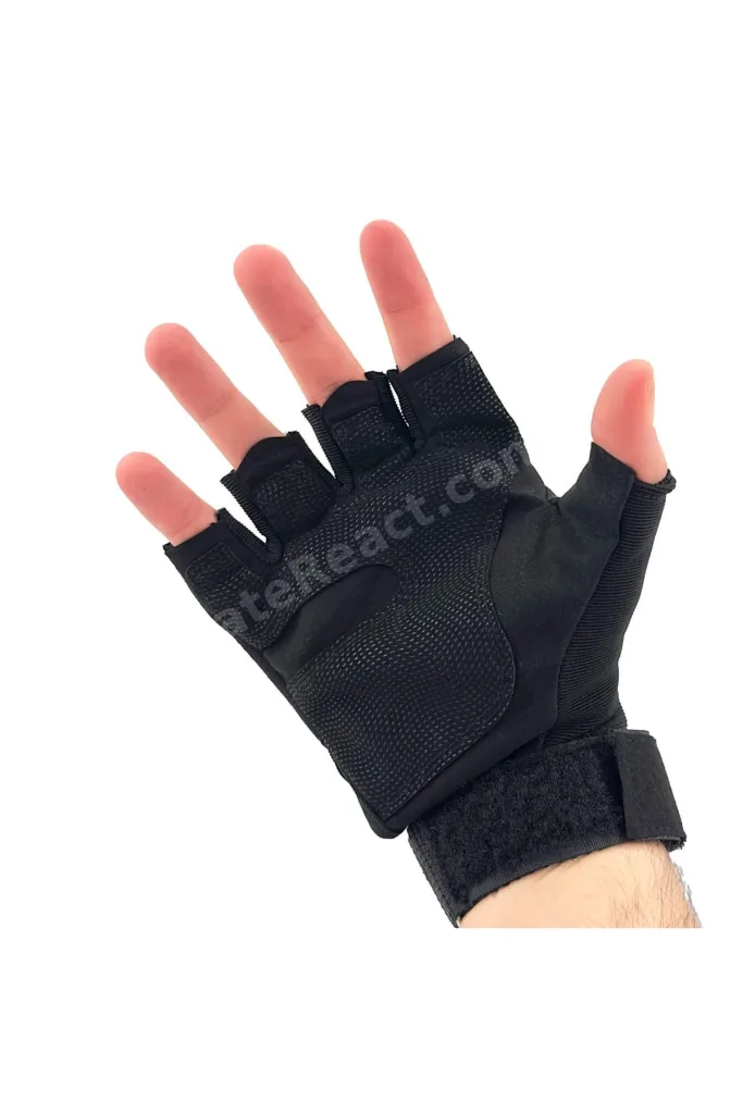 Siyah Kısa Kemikli Taktik Eldiven - Yarım Parmak Tactical Eldiven