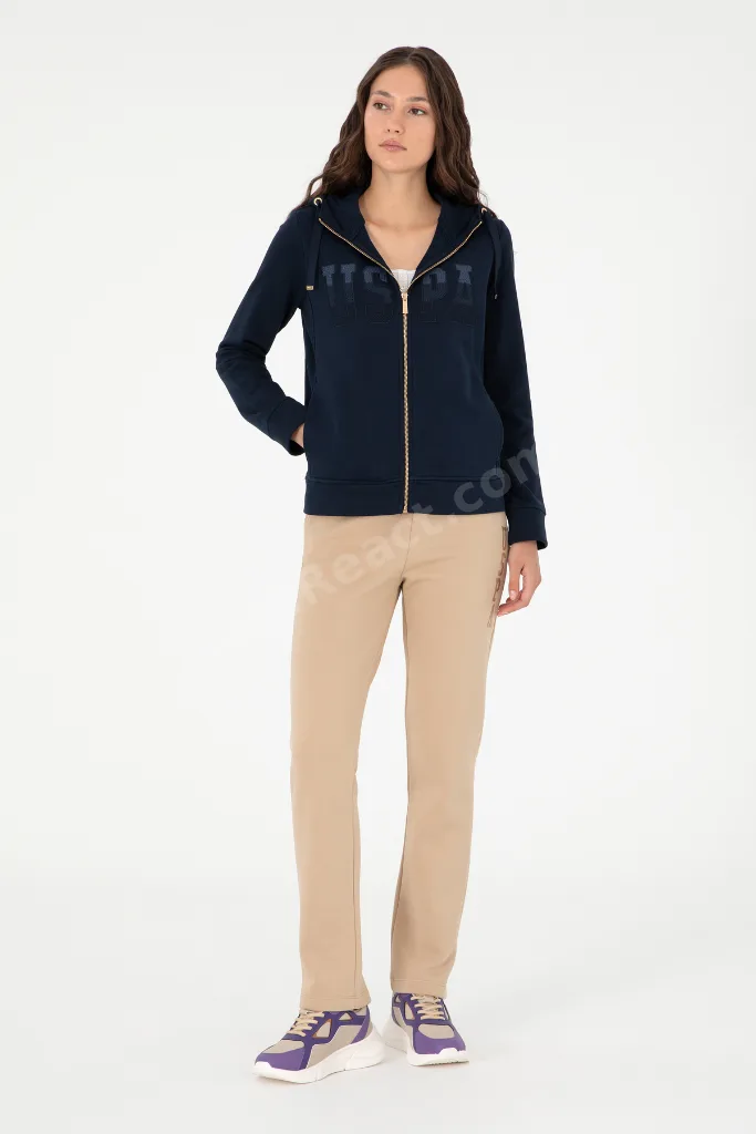 Kadın Lacivert Basic Kapüşonlu Sweatshirt 50289540-VR033