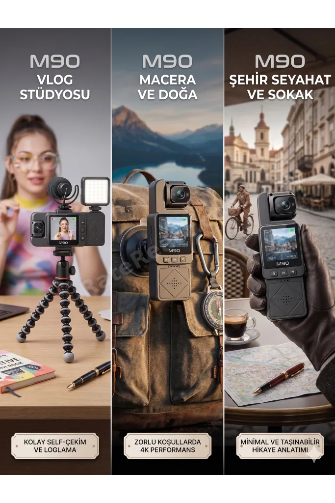 4K Ultra HD Aksiyon ve Vlog Kamerası | Kompakt Tasarım, LCD Ekranlı
