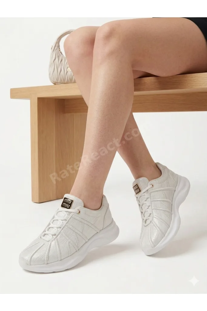 Kadın Simli Beyaz Ortopedik Sneaker