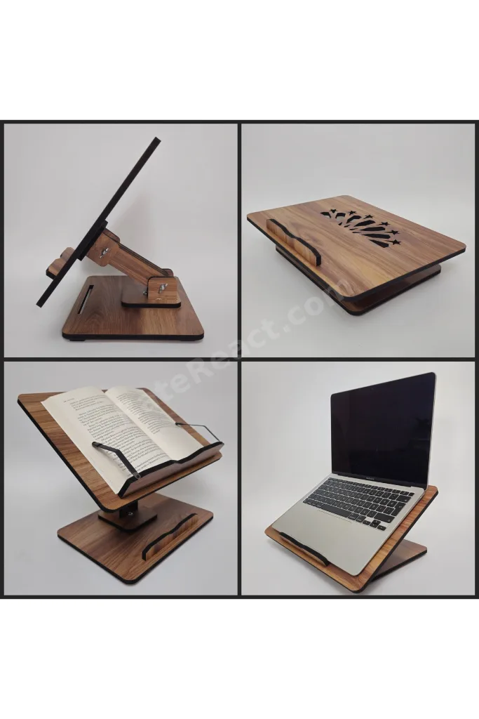 Kitap Okuma, Laptop ve Tablet Standı Yükselebilir Ayarlanabilir 360° Dönebilir Katlanabilir
