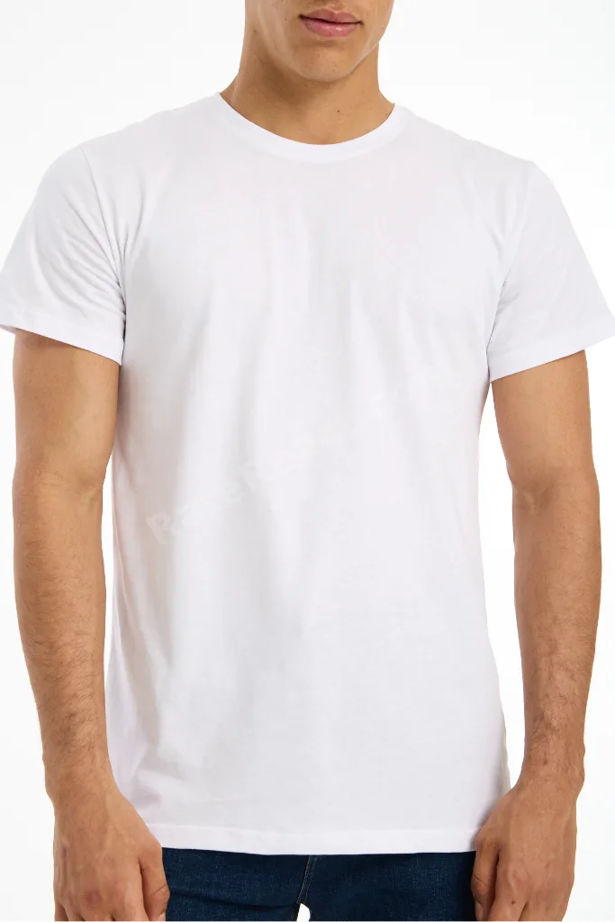 SNÖFLINGA YÜKSEK İSVEÇ KALİTESİ Regular Kesim %100 Pamuk Beyaz Bisiklet Yaka Premium Tişört/T-Shirt