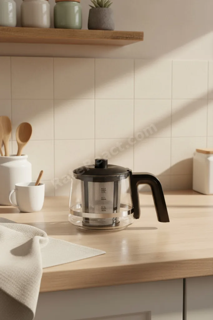 Venedik Cam Demlikli Çay Makinesi Siyah