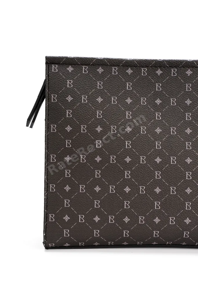 Kadın Siyah Monogram Portföy Clutch Çanta