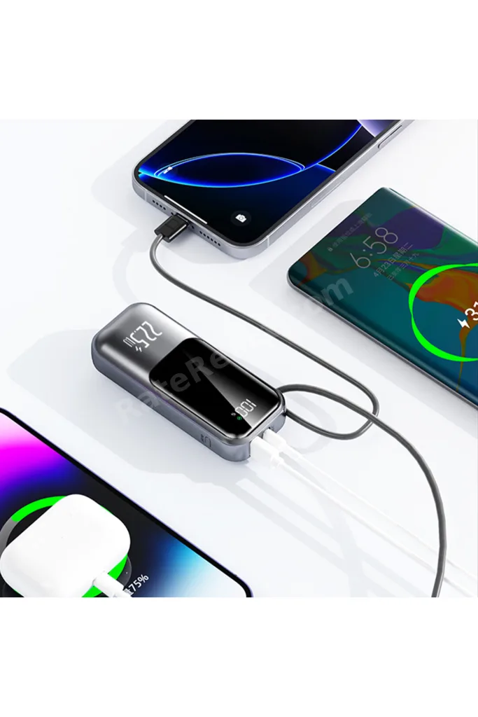 CP-01 10.000mAh 22.5W Süper Hızlı Şarj Powerbank - Ultra Kompakt ve Kordon Kablolu