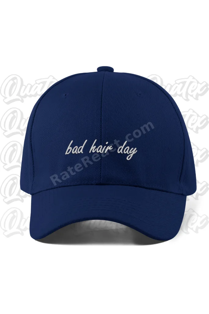 Bad Hair Day Nakışlı Şapka - Lacivert Renk %100 Pamuk Gabardin Unisex Model Şapka