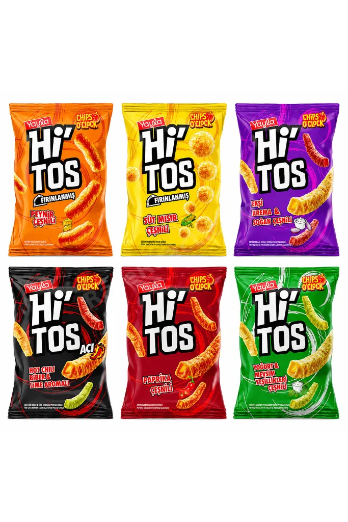 Hi’Tos 6’lı Karma Cips Paketi | Karışık Lezzet Seti Avantaj Paketi