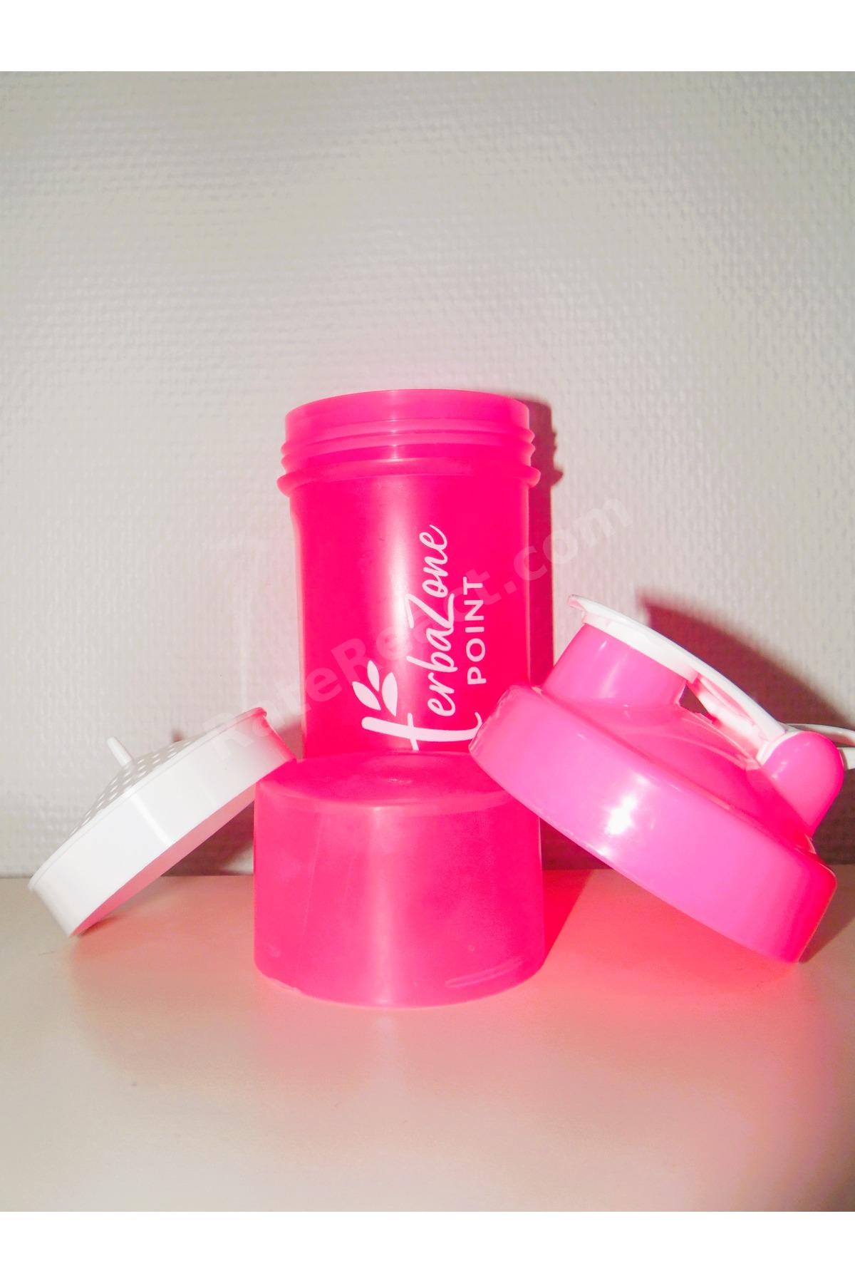 HerbaZone Protein Smart Shaker Pembe - Sporcu & Antrenman, Sızdırmaz, BPA-Free 550 ml