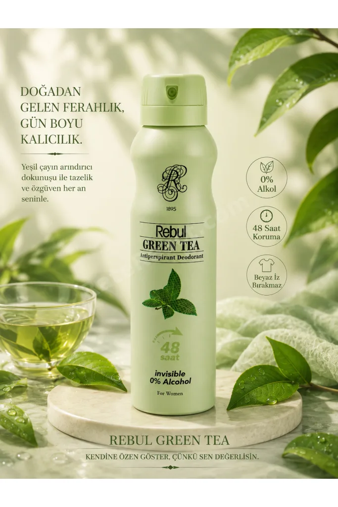Green Tea Alkolsüz Kadın Deodorant 150 ml - Yeşil Çay Ferahlığı ve Tam Koruma