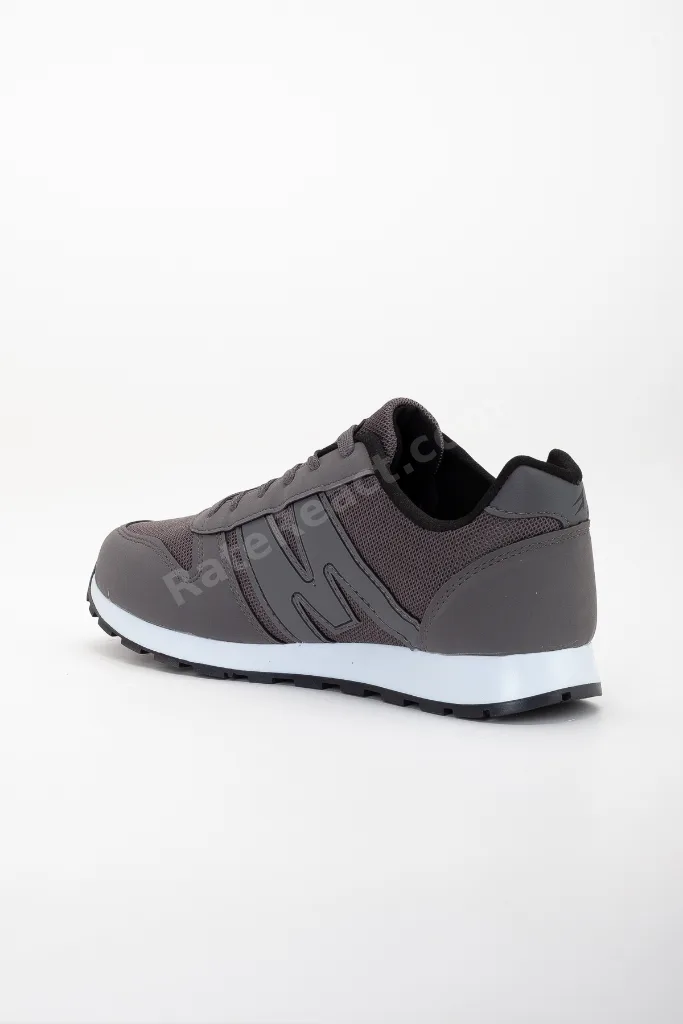 Erkek Füme Siyah Bağcıklı Günlük Konforlu Rahat Hafif Yumuşak Taban Fileli Sneaker Spor Ayakkabı